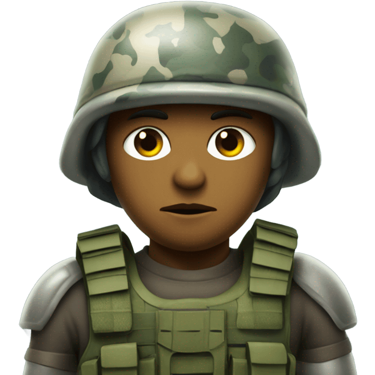 Fish wearing solider gear emoji