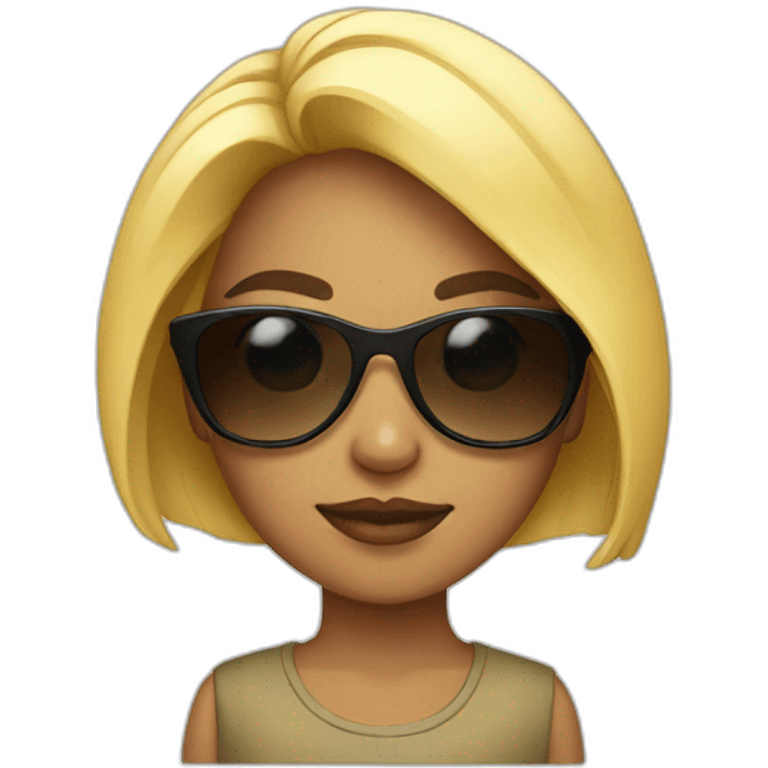 cool girl with sunglasses emoji