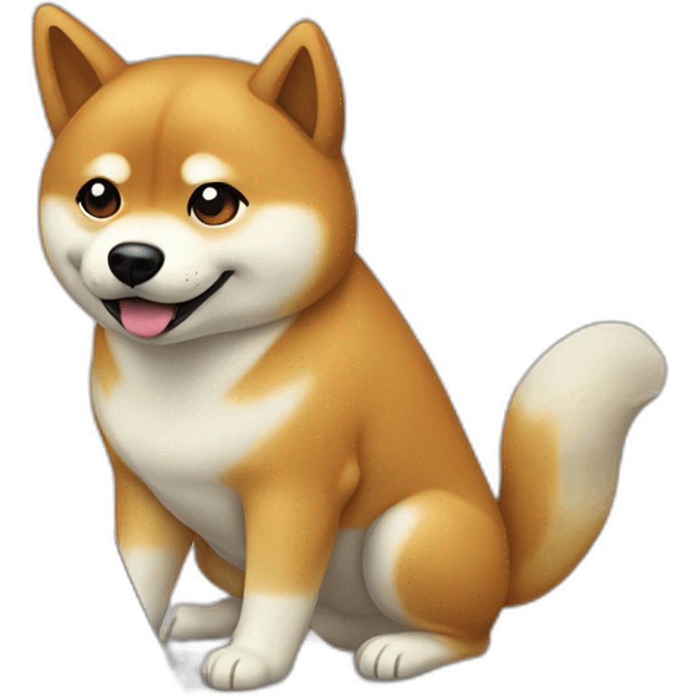 Shiba Inu plays computer emoji