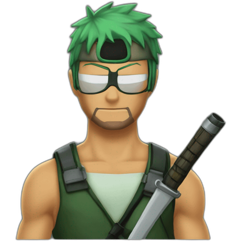 Roronoa zoro as gordon freeman emoji