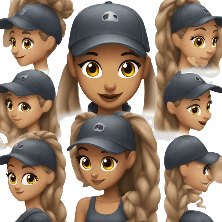 ariana grande wearing a cap emoji