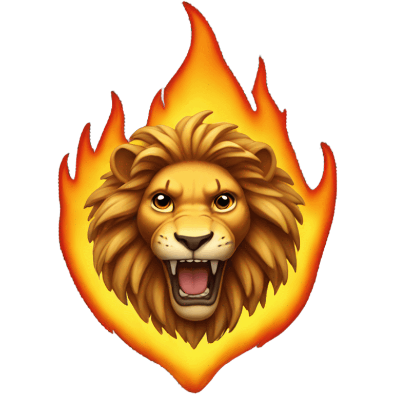 Flaming lion  emoji