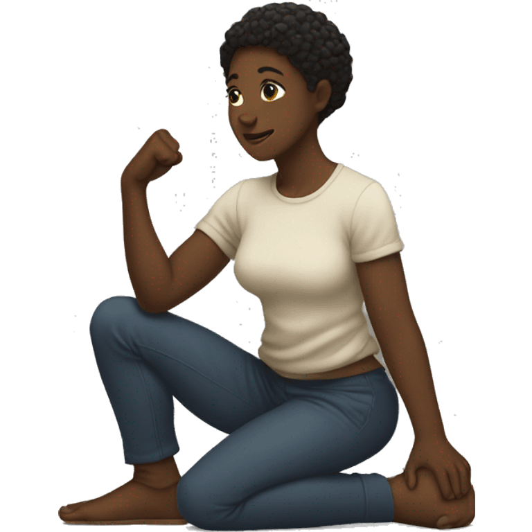 kneeling with fist up to support black excellence emoji