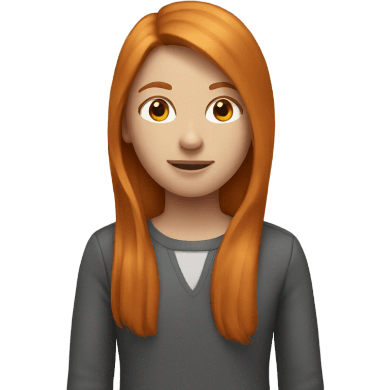 A girl has ginger, straight hair. Her hair is long  emoji