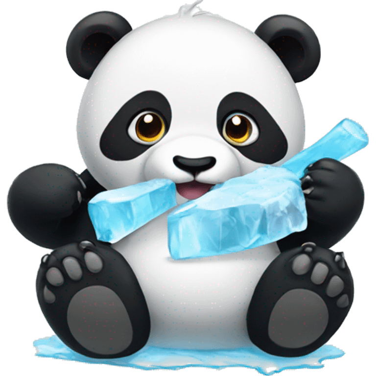 Panda eating ice emoji