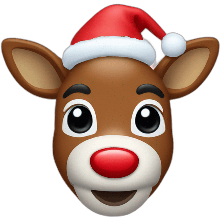 Rudolph red nose with snow emoji