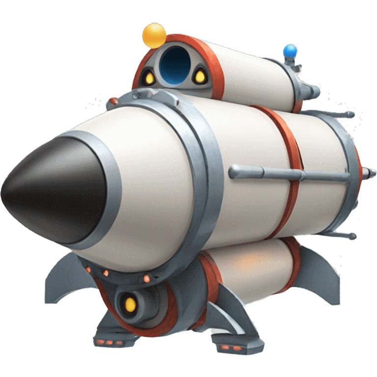 Big rocket with spheres at the end emoji