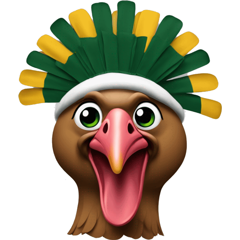 A Turkey that’s a Green Bay packer fan  emoji