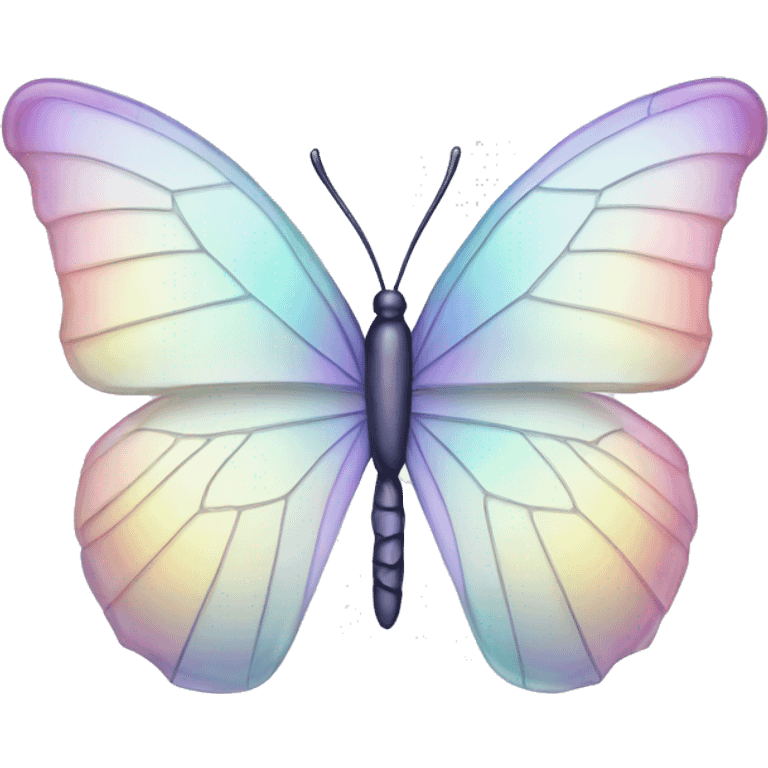 Pastel white iridescent glass crystal butterfly emoji