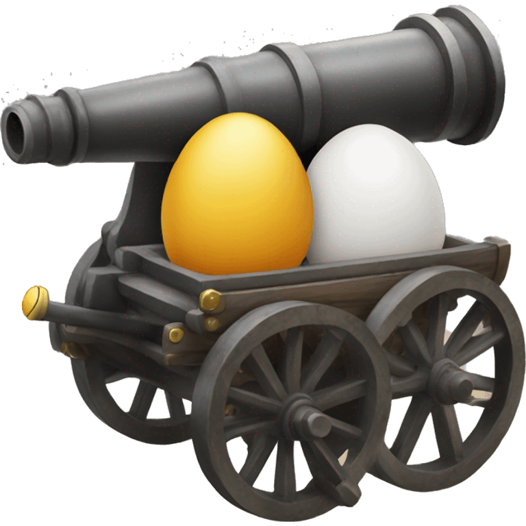 cannon with two eggs emoji