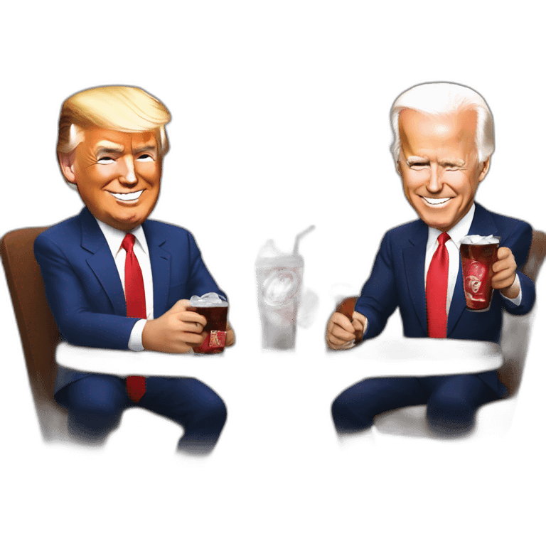 Donald jr trump and Biden drink cola emoji