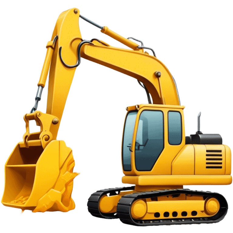 create a simple emoji of a yellow excavator with an explosion symbol near the bucket emoji