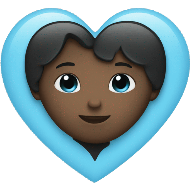 Half black and baby blue heart emoji