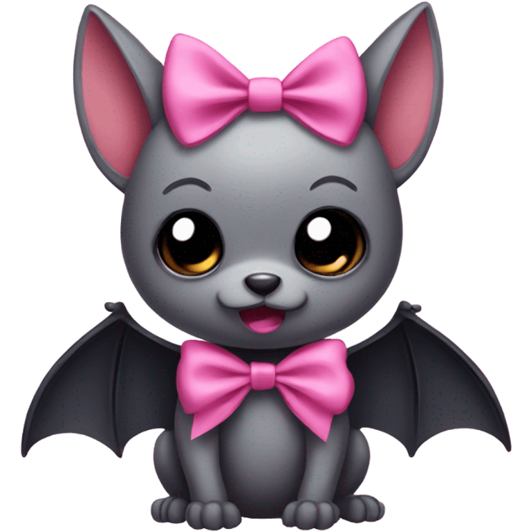 bat with a pink bow cute  emoji