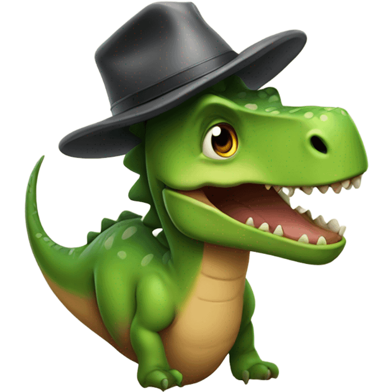 Dino with hat emoji