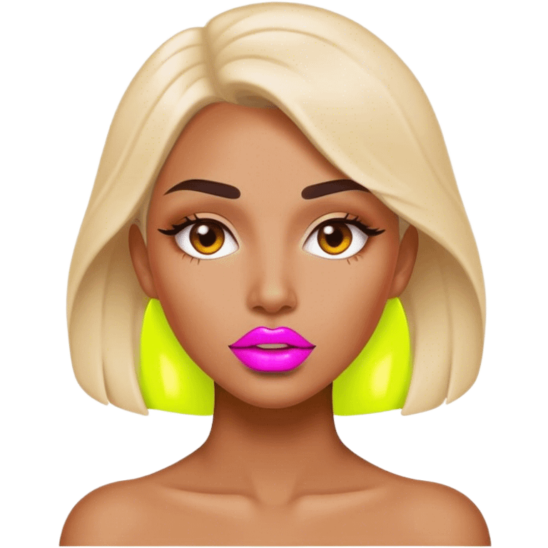 Neon lips emoji