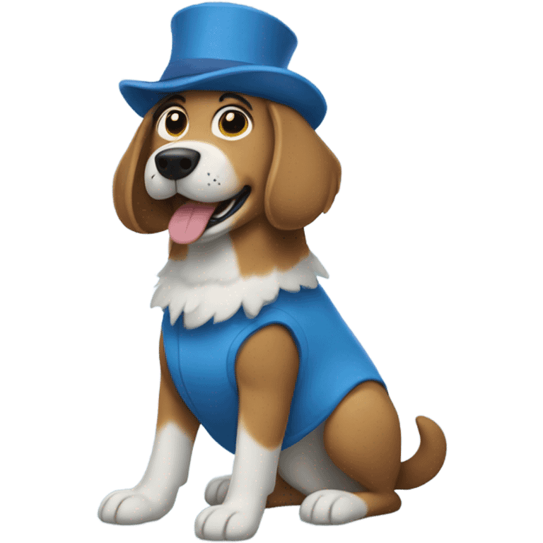 A dog in a bluey costume emoji