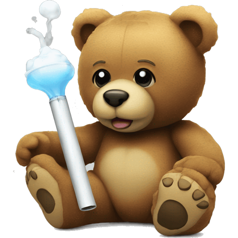 Teddybear whit a bong  emoji