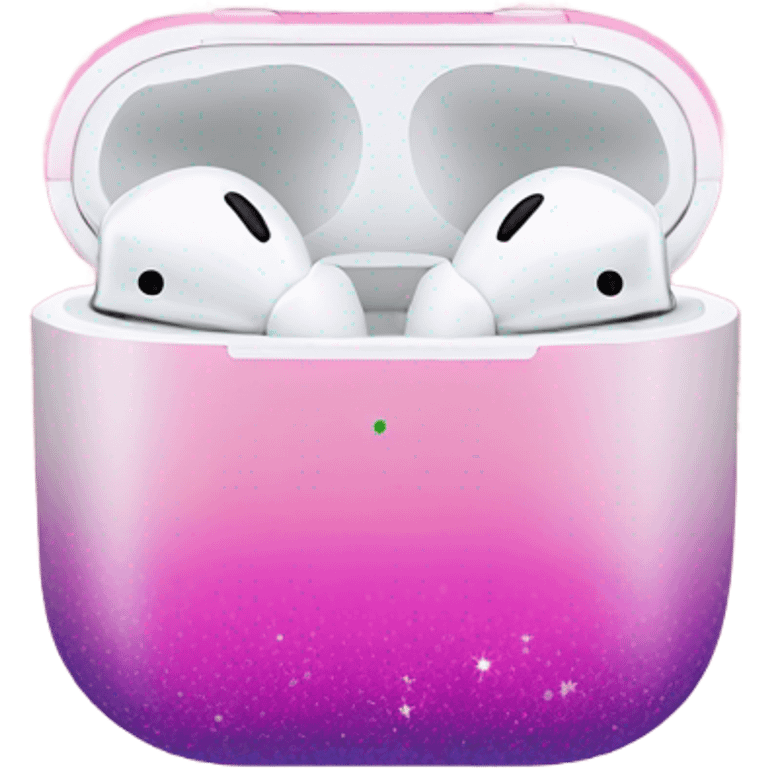 Pink ombre AirPods with glitter  emoji