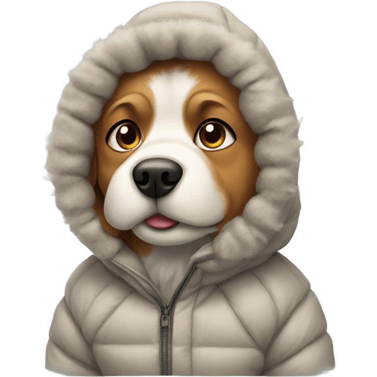 Dog wearing a parka emoji