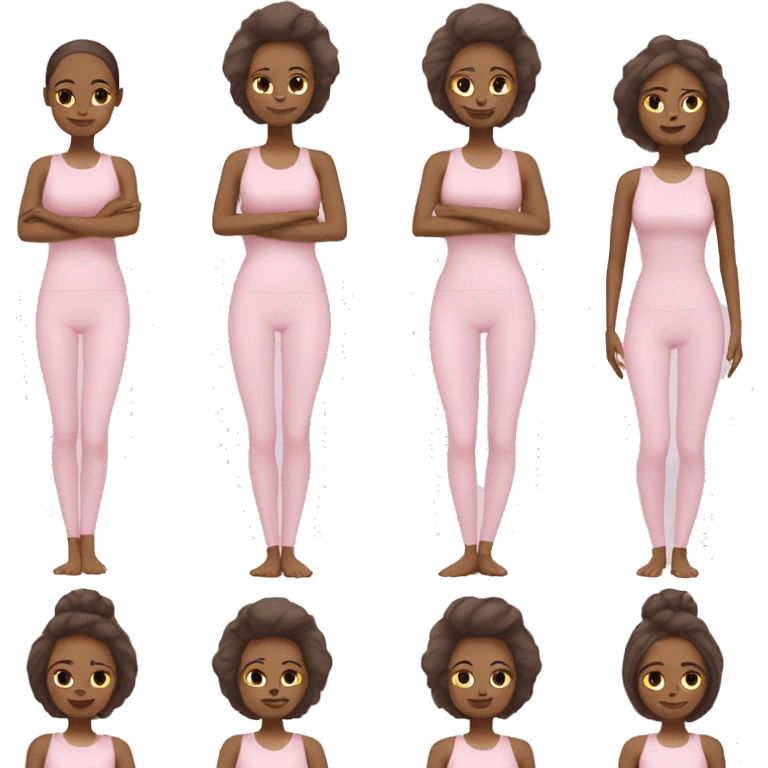 Mom yoga girl light pink clothes  emoji