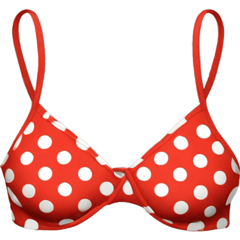 Red with white polka dot bikini top emoji