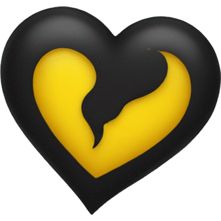 Half black and yellow heart emoji