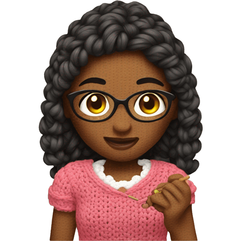 Girl crocheting  emoji