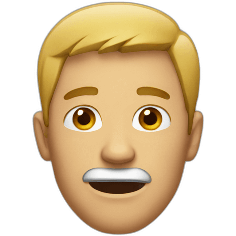 Man with sideways jaw emoji