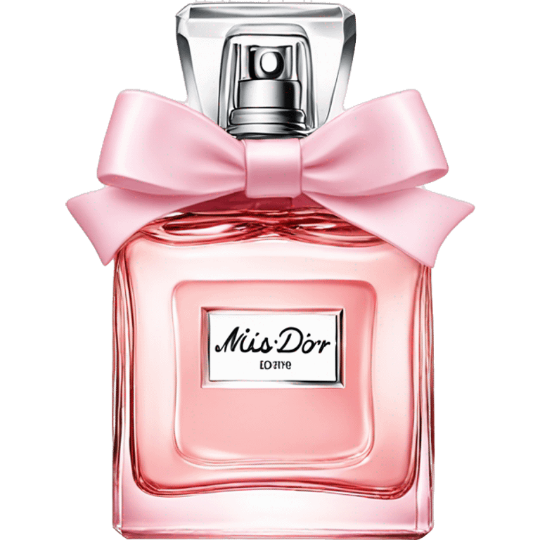 Light pink Miss Dior perfume with bow emoji