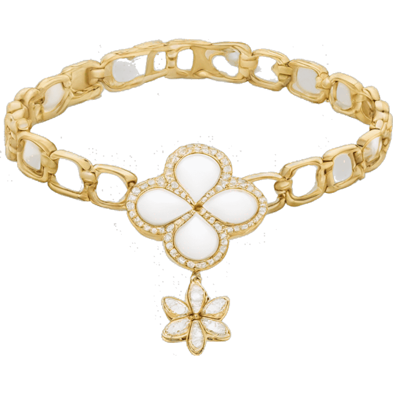 A van cleef white alahambra gold bracelet  emoji