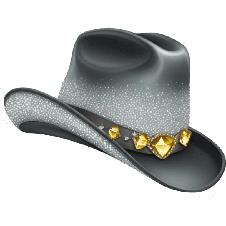 Diamond covered  sparkling cowboy hat emoji