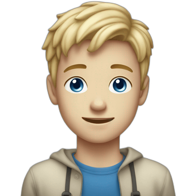 Dirty Blonde boy with freckles and blue eyes, in his teens emoji