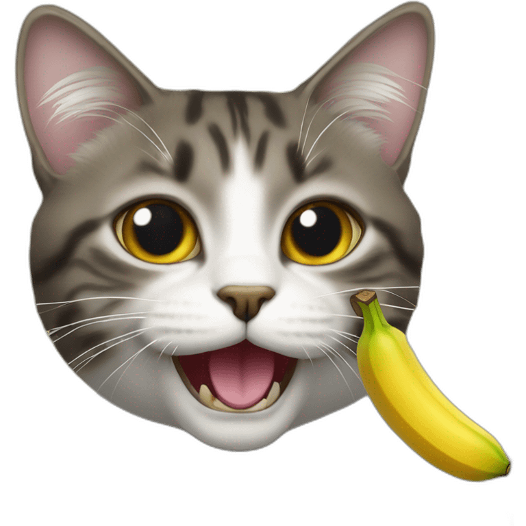 une cat avec une banane emoji