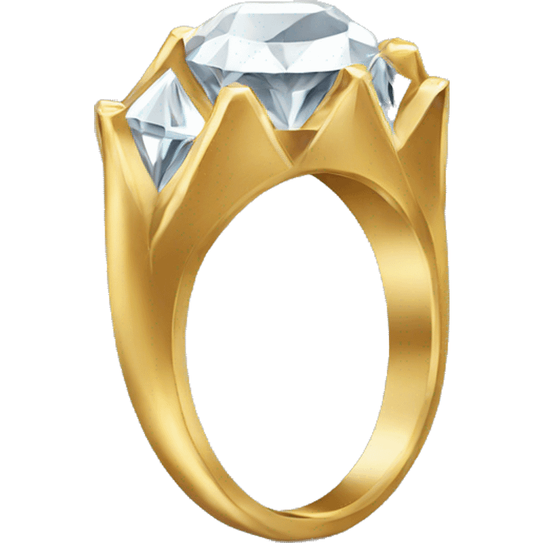 Gold diamond ring emoji