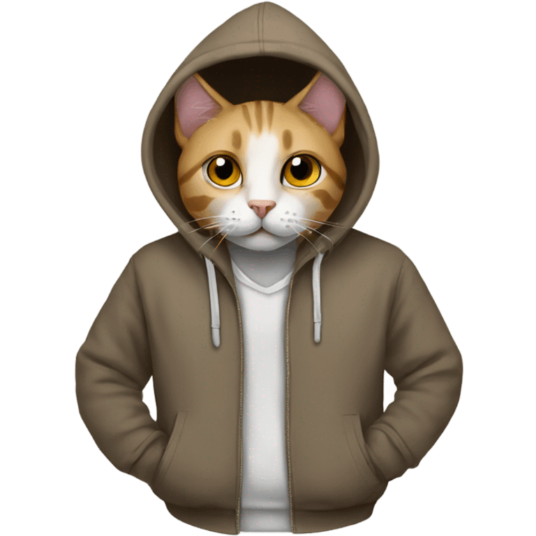 Cat wearing a hoodie emoji