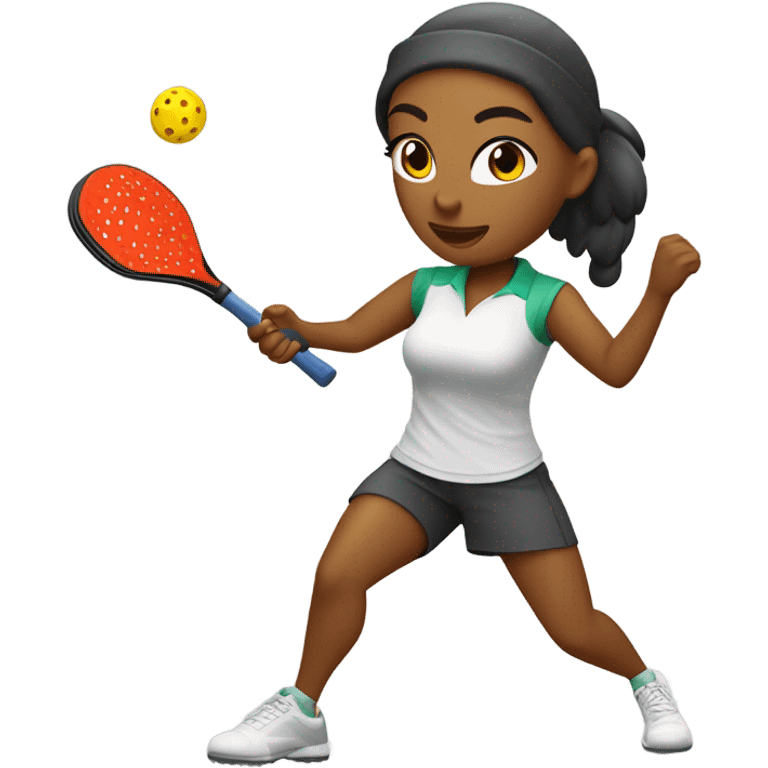 female golfer playing pickleball emoji