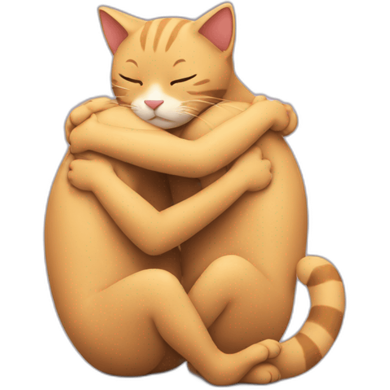 cats hugging emoji