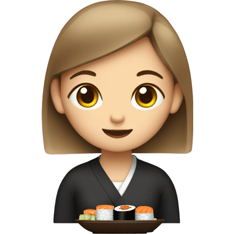 Girl eating sushi emoji