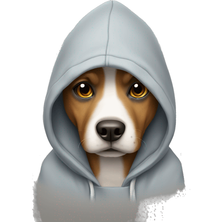 Dog wearing a hoody emoji