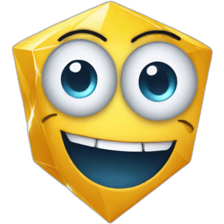 A diamond with a happy face near the finish line emoji