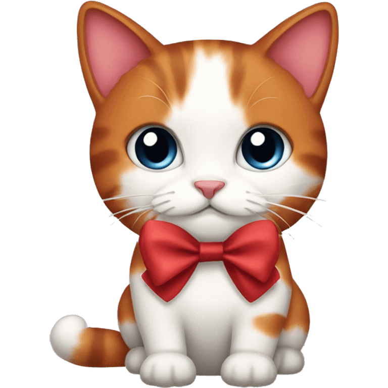 red bow and calico cat emoji