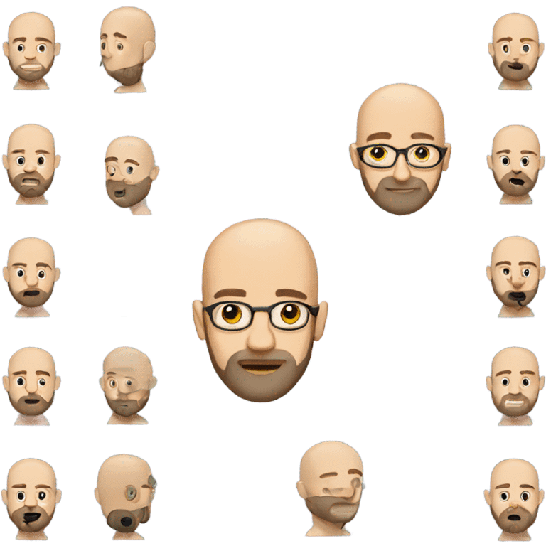 Bald man with beard emoji