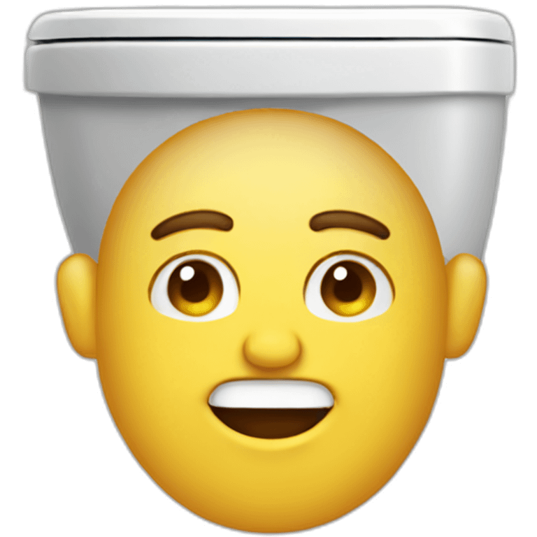 A toilet with a man's head emoji