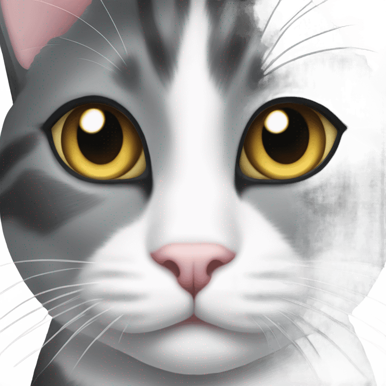 Grey and white tuxedo cat emoji