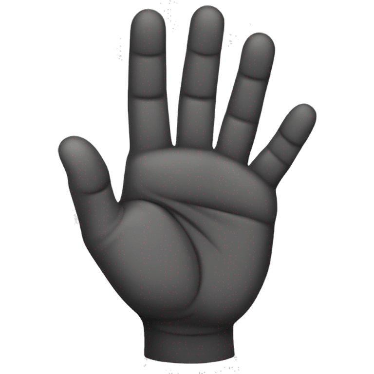 Left hand palm waving with middle, ring and pinky fingers together. The pointer fingers and thumb  are separate emoji