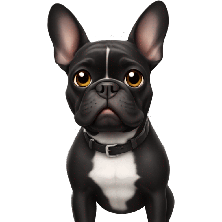 black french bulldog goofy emoji