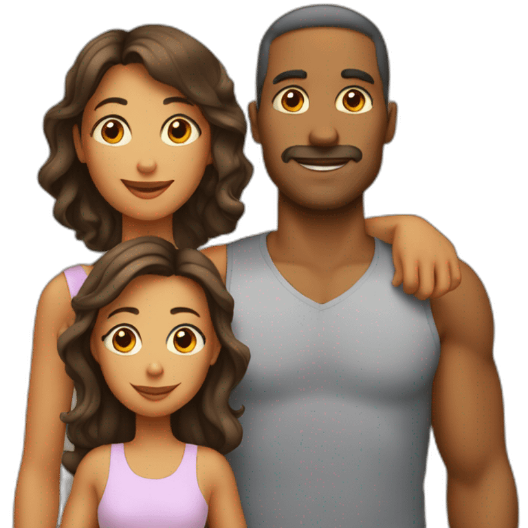 Father Mother and two daughters emoji