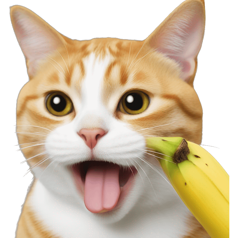 cat sucking banana emoji