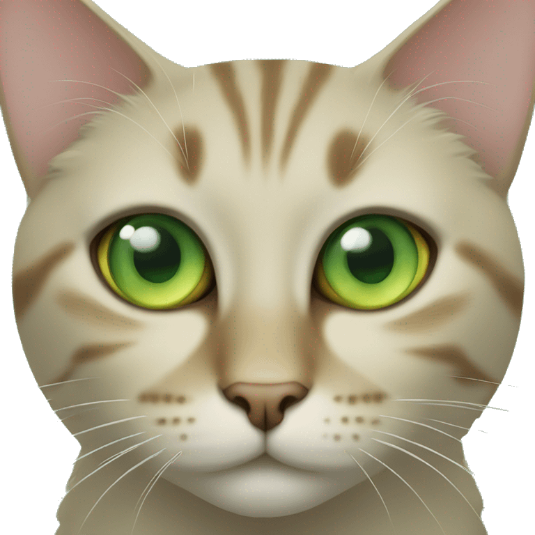 green-eyed cat indoors looking emoji